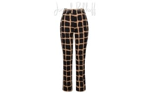 Pantaloni neri a griglia beige